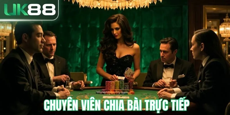 Chuyên viên chia bài trực tiếp, không gian lận