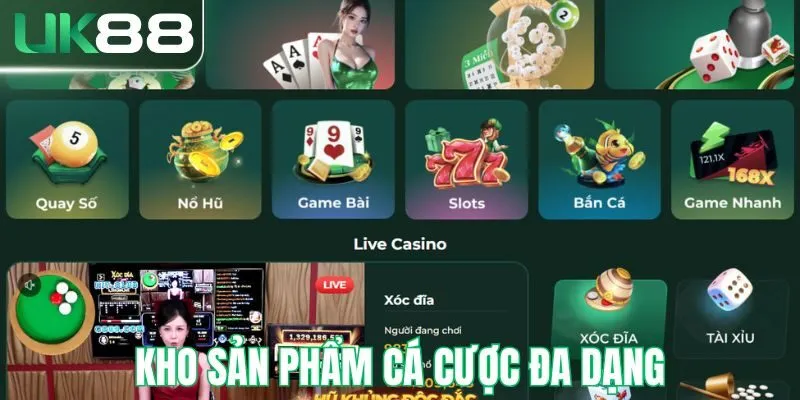 Kho sản phẩm cá cược phong phú